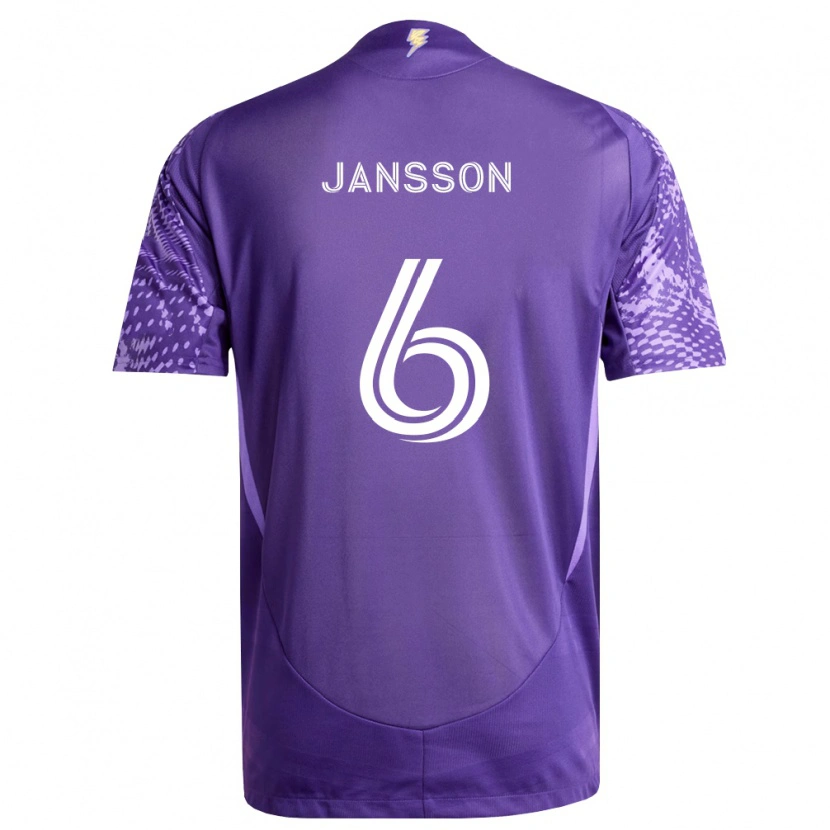 Danxen Bambino Maglia Robin Jansson #6 Viola Bianco Kit Gara Home 2026/27 Maglietta