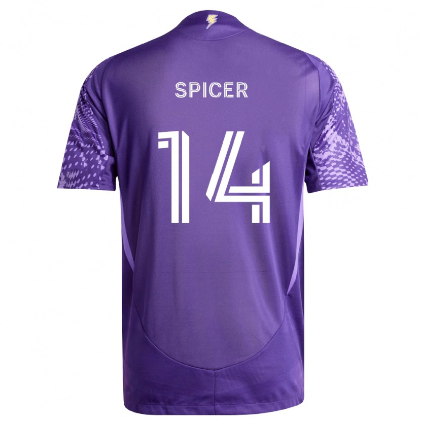 Danxen Bambino Maglia Tyrese Spicer #14 Viola Bianco Kit Gara Home 2026/27 Maglietta