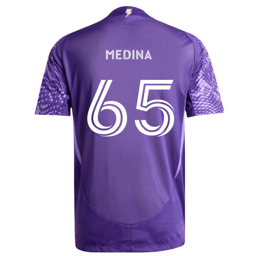Danxen Bambino Maglia Cristian Medina #65 Viola Bianco Kit Gara Home 2026/27 Maglietta