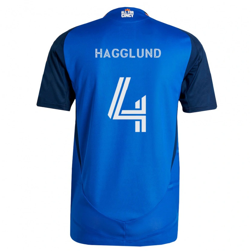 Danxen Bambino Maglia Nick Hagglund #4 Blu Reale Arancio Kit Gara Home 2026/27 Maglietta