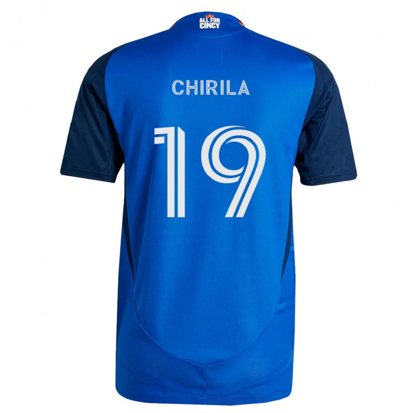 Danxen Bambino Maglia Ștefan Chirilă #19 Blu Reale Arancio Kit Gara Home 2026/27 Maglietta