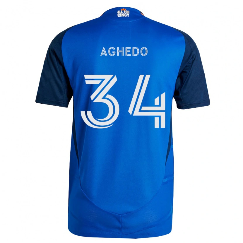 Danxen Bambino Maglia London Aghedo #34 Blu Reale Arancio Kit Gara Home 2026/27 Maglietta