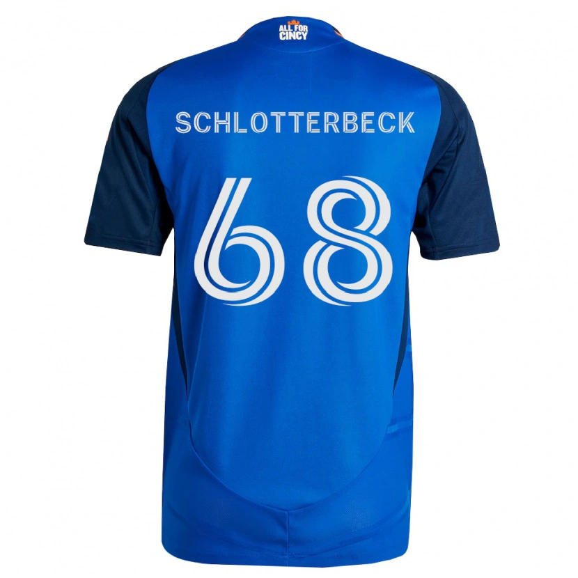 Danxen Bambino Maglia Ryan Schlotterbeck #68 Blu Reale Arancio Kit Gara Home 2026/27 Maglietta