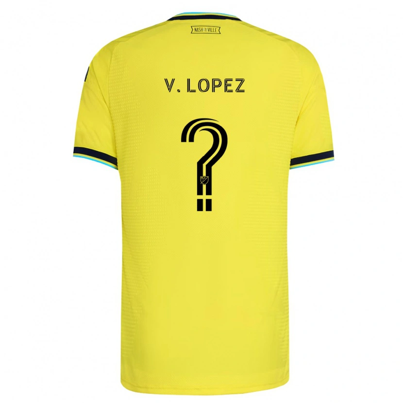 Danxen Bambino Maglia Alejandro Velazquez-Lopez #0 Giallo Brillante Blu Navy Kit Gara Home 2026/27 Maglietta