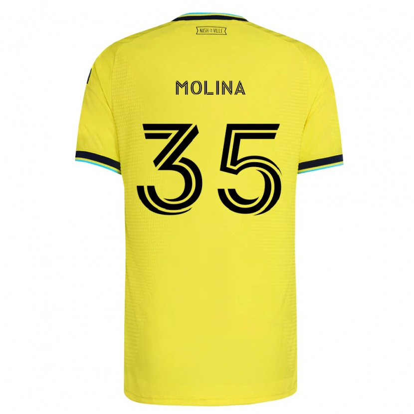 Danxen Bambino Maglia Malachi Molina #35 Giallo Brillante Blu Navy Kit Gara Home 2026/27 Maglietta