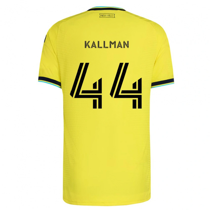 Danxen Bambino Maglia Brent Kallman #44 Giallo Brillante Blu Navy Kit Gara Home 2026/27 Maglietta