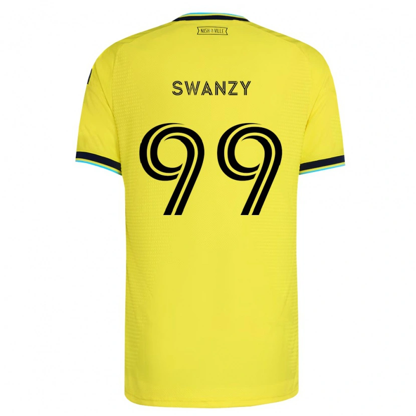 Danxen Bambino Maglia Joshua Swanzy #99 Giallo Brillante Blu Navy Kit Gara Home 2026/27 Maglietta