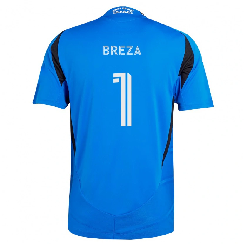 Danxen Bambino Maglia Sébastian Breza #1 Blu Bianco Nero Kit Gara Home 2026/27 Maglietta