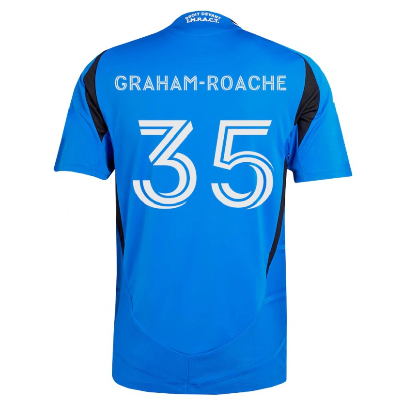 Danxen Bambino Maglia Owen Graham-Roache #35 Blu Bianco Nero Kit Gara Home 2026/27 Maglietta