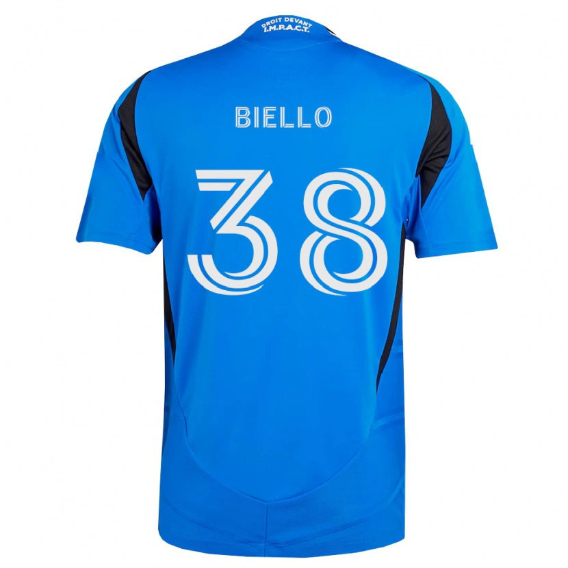 Danxen Bambino Maglia Alessandro Biello #38 Blu Bianco Nero Kit Gara Home 2026/27 Maglietta