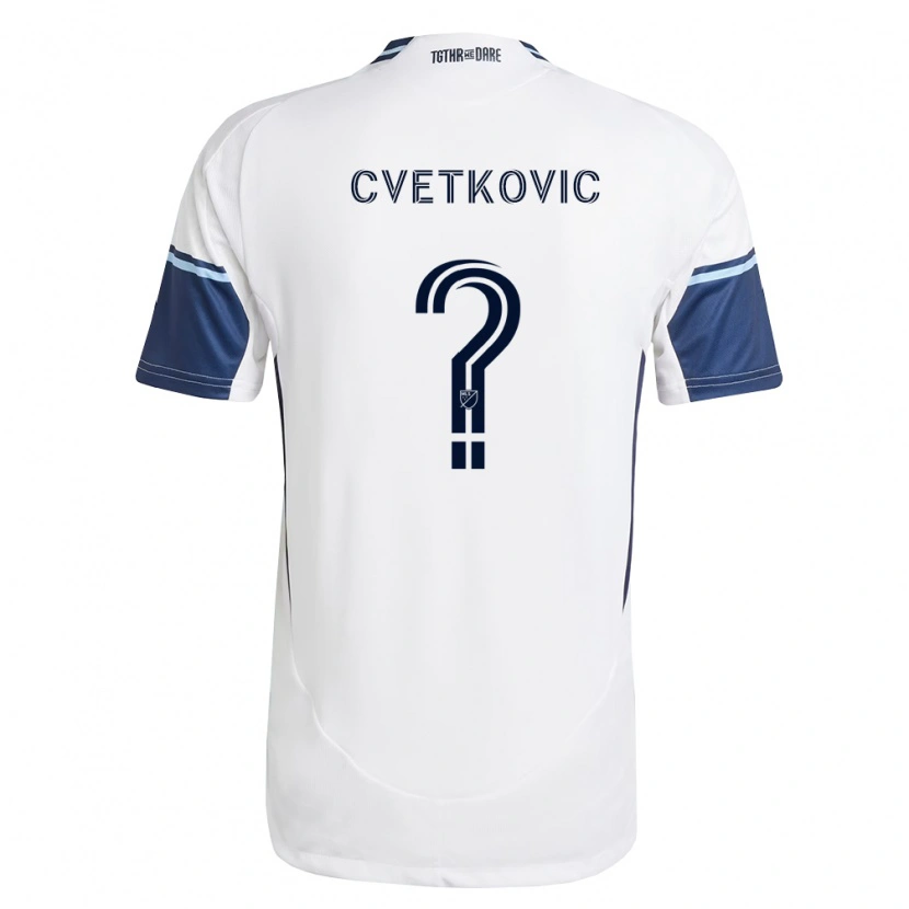 Danxen Bambino Maglia Aleksa Cvetkovic #0 Bianco Blu Reale Kit Gara Home 2026/27 Maglietta