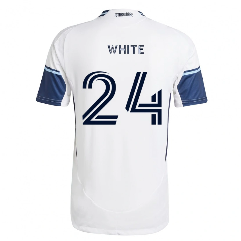 Danxen Bambino Maglia Brian White #24 Bianco Blu Reale Kit Gara Home 2026/27 Maglietta