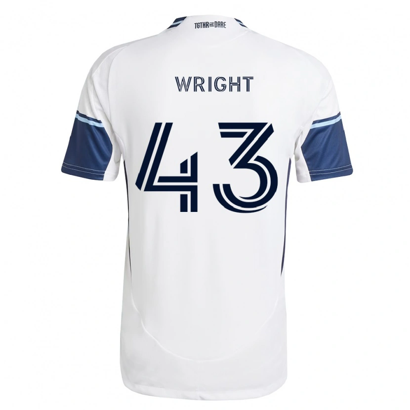 Danxen Bambino Maglia Trevor Wright #43 Bianco Blu Reale Kit Gara Home 2026/27 Maglietta