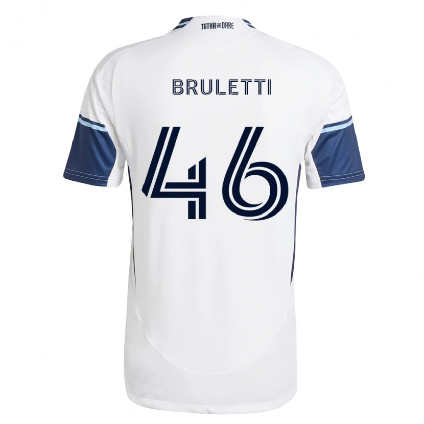 Danxen Bambino Maglia Cristiano Bruletti #46 Bianco Blu Reale Kit Gara Home 2026/27 Maglietta