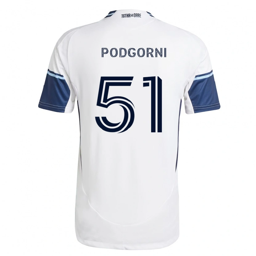 Danxen Bambino Maglia Kevin Podgorni #51 Bianco Blu Reale Kit Gara Home 2026/27 Maglietta