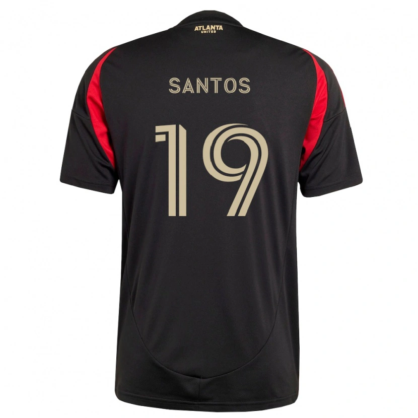 Danxen Bambino Maglia Sergio Santos #19 Nero Rosso Kit Gara Home 2026/27 Maglietta