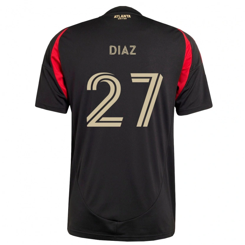 Danxen Bambino Maglia Paulo Díaz #27 Nero Rosso Kit Gara Home 2026/27 Maglietta