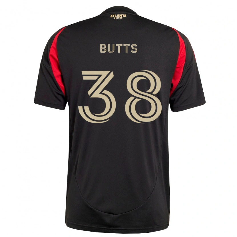 Danxen Bambino Maglia Liam Butts #38 Nero Rosso Kit Gara Home 2026/27 Maglietta