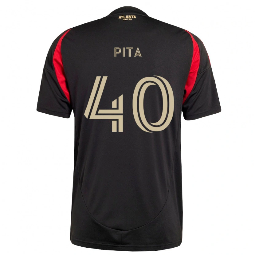 Danxen Bambino Maglia Santiago Pita #40 Nero Rosso Kit Gara Home 2026/27 Maglietta