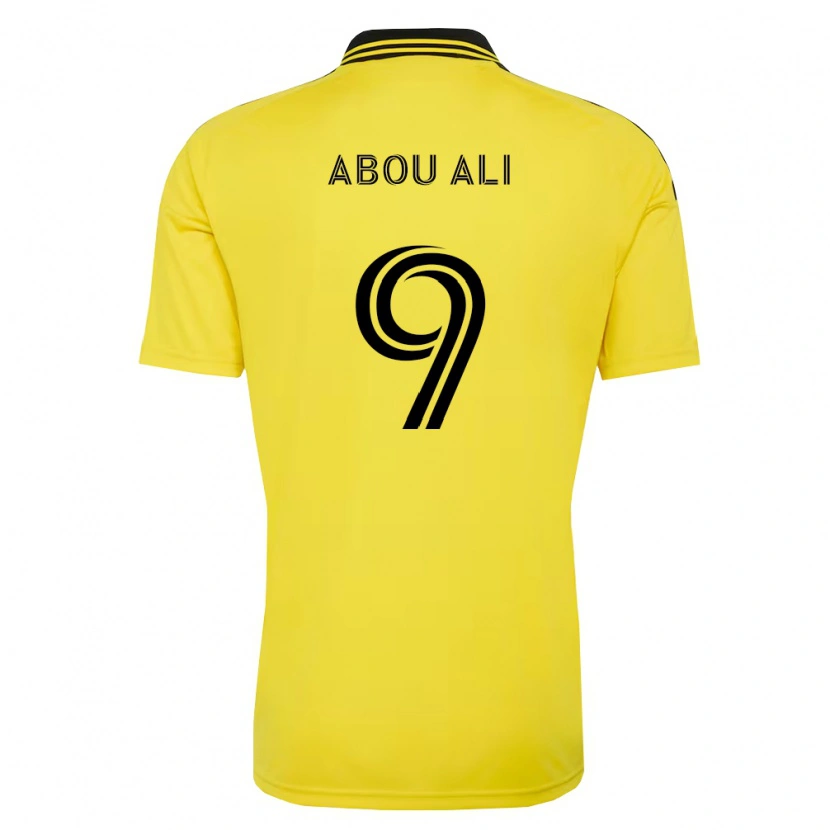 Danxen Bambino Maglia Wessam Abou Ali #9 Giallo Nero Kit Gara Home 2026/27 Maglietta