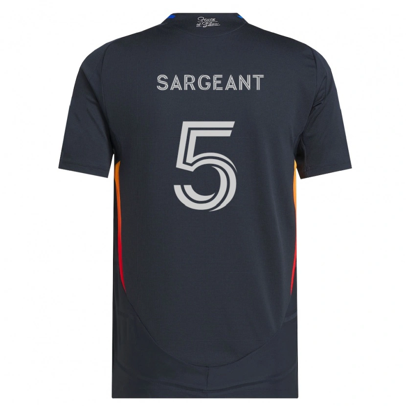 Danxen Bambino Maglia Kieran Sargeant #5 Grigio Scuro Rosso Kit Gara Home 2026/27 Maglietta