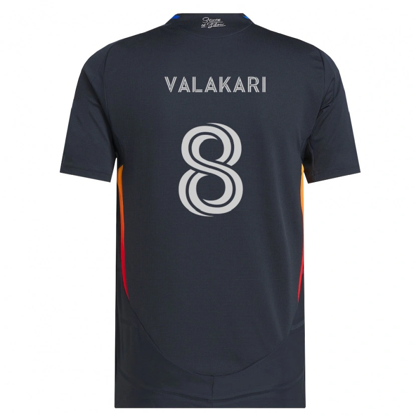 Danxen Bambino Maglia Onni Valakari #8 Grigio Scuro Rosso Kit Gara Home 2026/27 Maglietta
