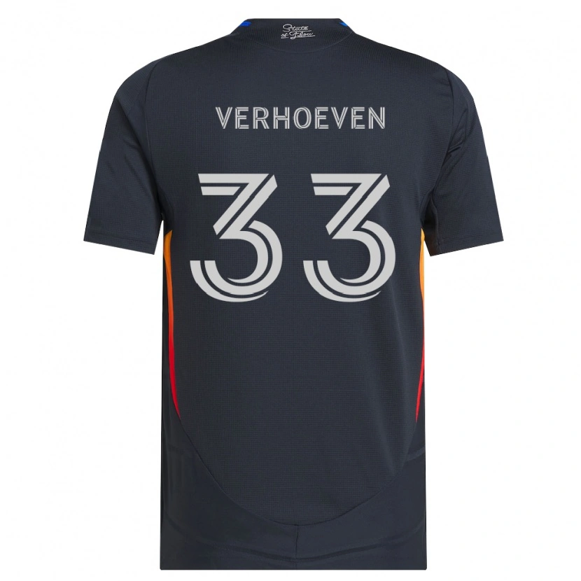 Danxen Bambino Maglia Oscar Verhoeven #33 Grigio Scuro Rosso Kit Gara Home 2026/27 Maglietta