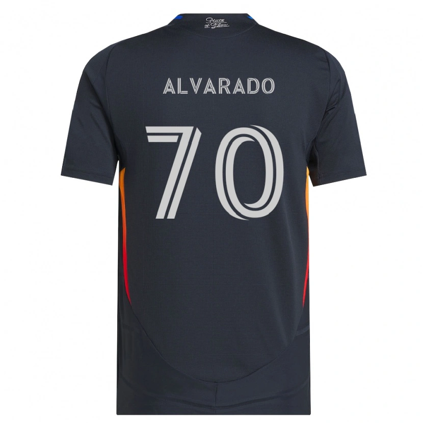 Danxen Bambino Maglia Alejandro Alvarado #70 Grigio Scuro Rosso Kit Gara Home 2026/27 Maglietta