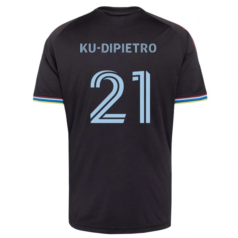 Danxen Bambino Maglia Theodore Ku-Dipietro #21 Nero Azzurro Kit Gara Home 2026/27 Maglietta