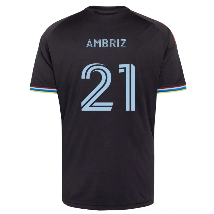 Danxen Bambino Maglia Diego Ambriz #21 Nero Azzurro Kit Gara Home 2026/27 Maglietta