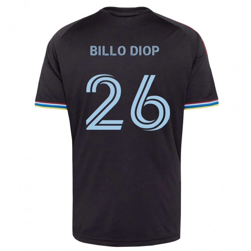 Danxen Bambino Maglia Mamadou Billo Diop #26 Nero Azzurro Kit Gara Home 2026/27 Maglietta