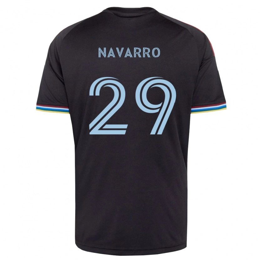 Danxen Bambino Maglia Miguel Navarro #29 Nero Azzurro Kit Gara Home 2026/27 Maglietta