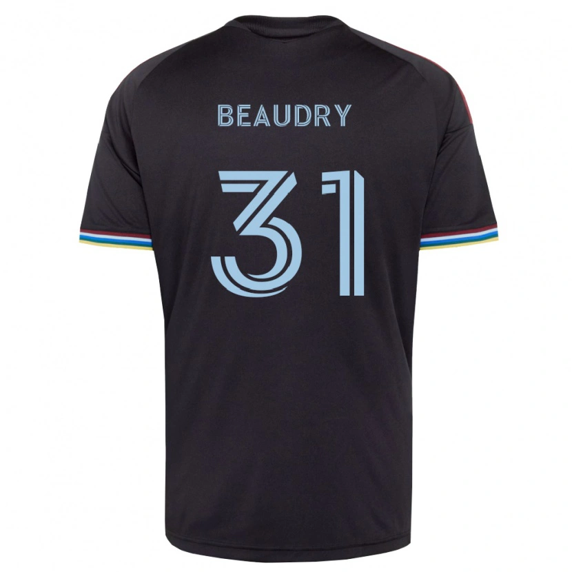 Danxen Bambino Maglia Adam Beaudry #31 Nero Azzurro Kit Gara Home 2026/27 Maglietta