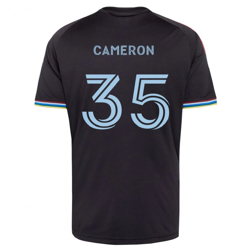 Danxen Bambino Maglia James Cameron #35 Nero Azzurro Kit Gara Home 2026/27 Maglietta