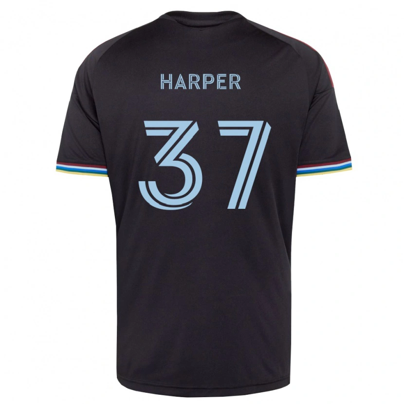 Danxen Bambino Maglia Charlie Harper #37 Nero Azzurro Kit Gara Home 2026/27 Maglietta