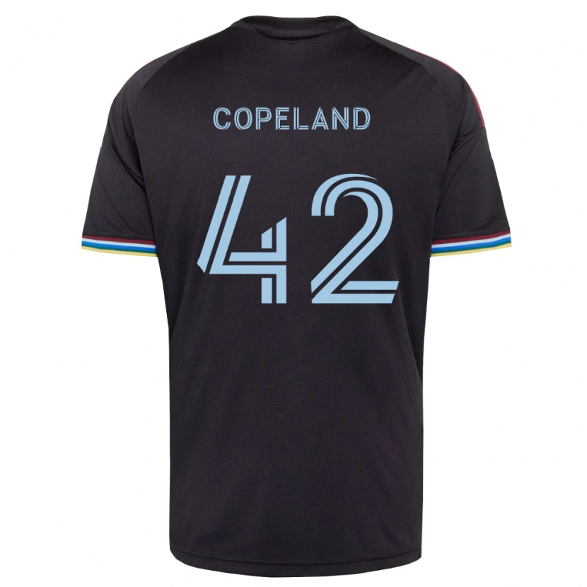 Danxen Bambino Maglia Josh Copeland #42 Nero Azzurro Kit Gara Home 2026/27 Maglietta