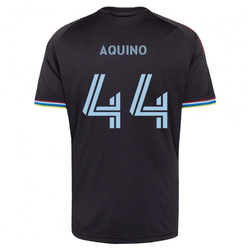 Danxen Bambino Maglia Chris Aquino #44 Nero Azzurro Kit Gara Home 2026/27 Maglietta