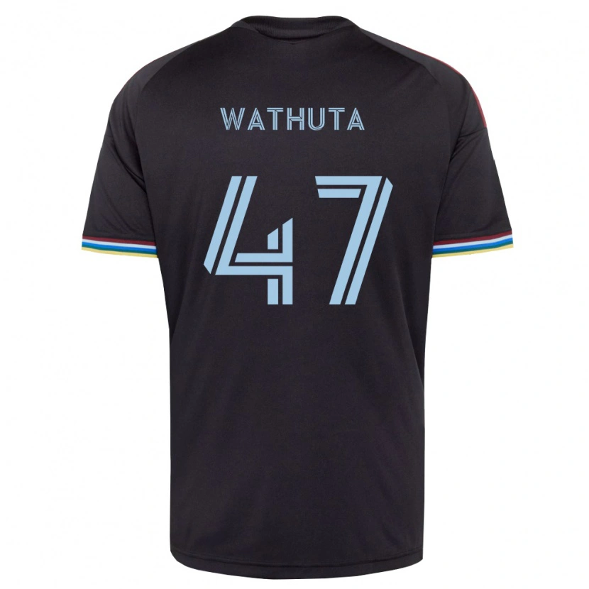 Danxen Bambino Maglia Sydney Wathuta #47 Nero Azzurro Kit Gara Home 2026/27 Maglietta
