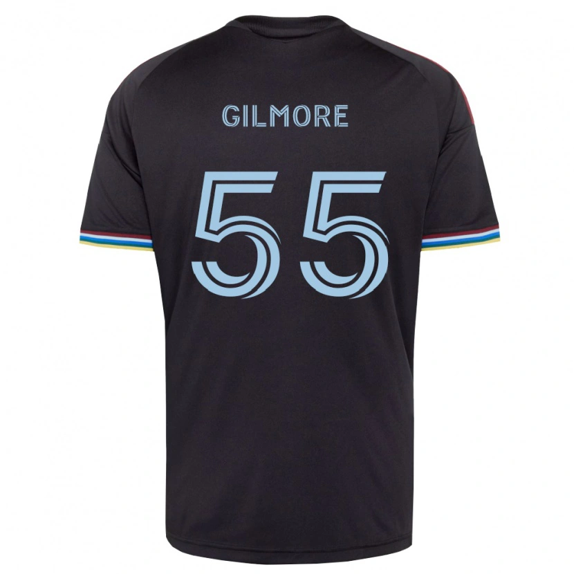 Danxen Bambino Maglia Grant Gilmore #55 Nero Azzurro Kit Gara Home 2026/27 Maglietta