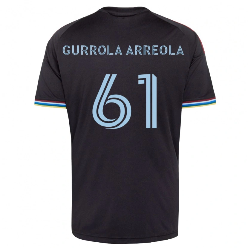 Danxen Bambino Maglia Diego Gurrola Arreola #61 Nero Azzurro Kit Gara Home 2026/27 Maglietta