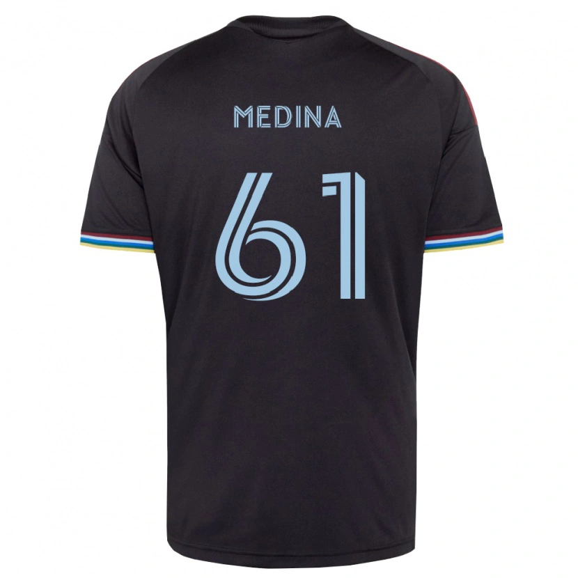 Danxen Bambino Maglia Leonardo Medina #61 Nero Azzurro Kit Gara Home 2026/27 Maglietta