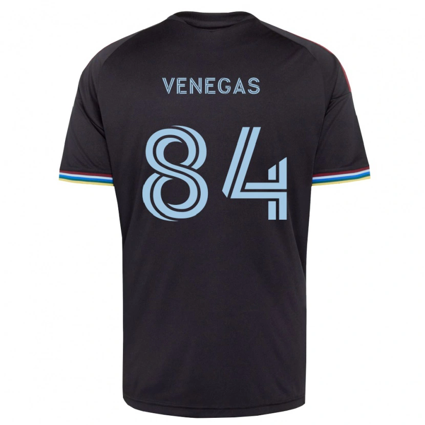 Danxen Bambino Maglia Pedro Venegas #84 Nero Azzurro Kit Gara Home 2026/27 Maglietta