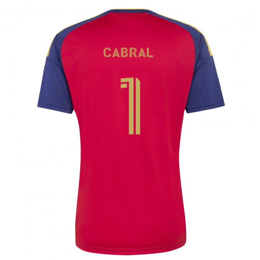 Danxen Bambino Maglia Rafael Cabral #1 Blu Reale Marrone Rosso Kit Gara Home 2026/27 Maglietta
