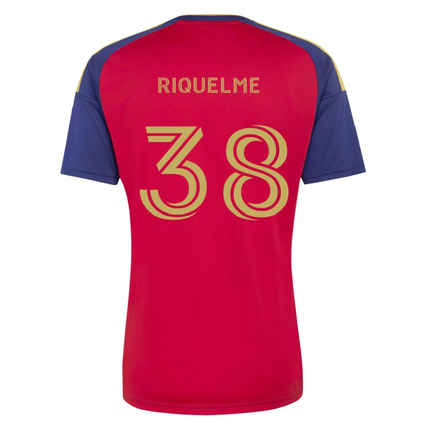 Danxen Bambino Maglia Antonio Riquelme #38 Blu Reale Marrone Rosso Kit Gara Home 2026/27 Maglietta
