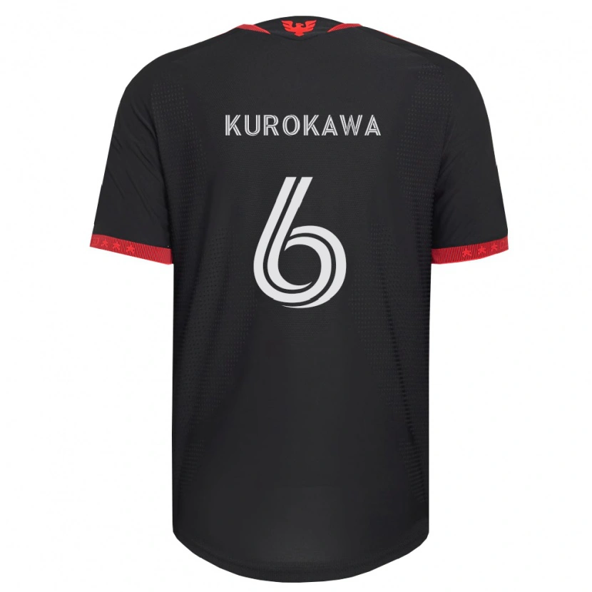 Danxen Bambino Maglia Keisuke Kurokawa #6 Nero Bianco Rosso Kit Gara Home 2026/27 Maglietta