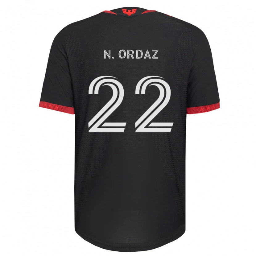 Danxen Bambino Maglia Nathan Ordaz #22 Nero Bianco Rosso Kit Gara Home 2026/27 Maglietta