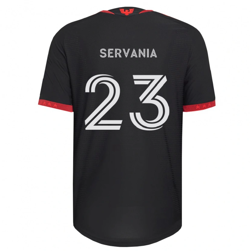 Danxen Bambino Maglia Brandon Servania #23 Nero Bianco Rosso Kit Gara Home 2026/27 Maglietta