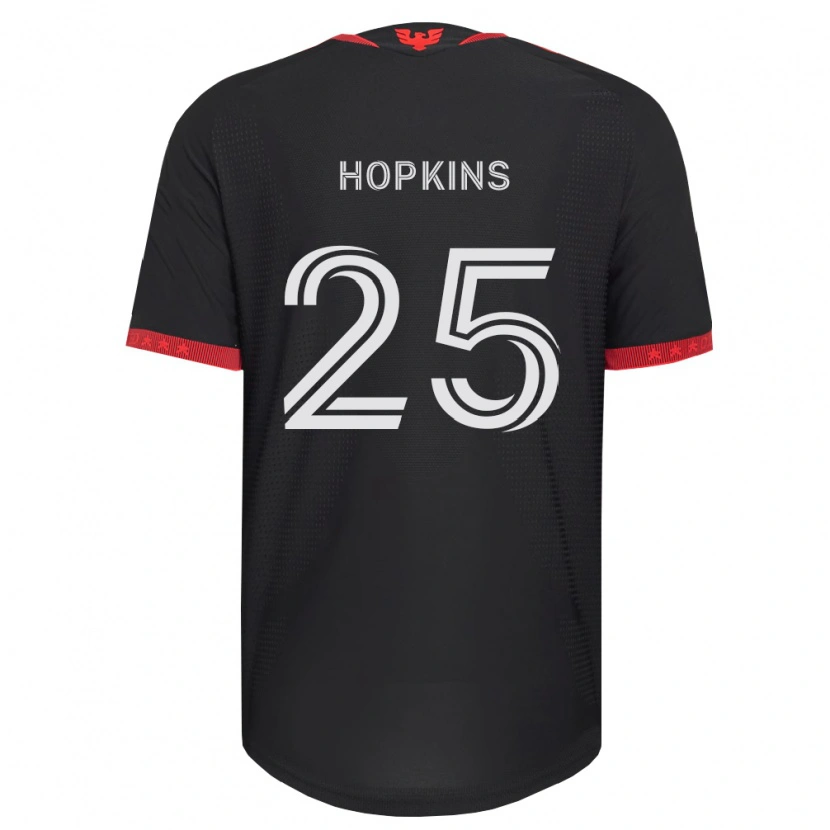 Danxen Bambino Maglia Jackson Hopkins #25 Nero Bianco Rosso Kit Gara Home 2026/27 Maglietta