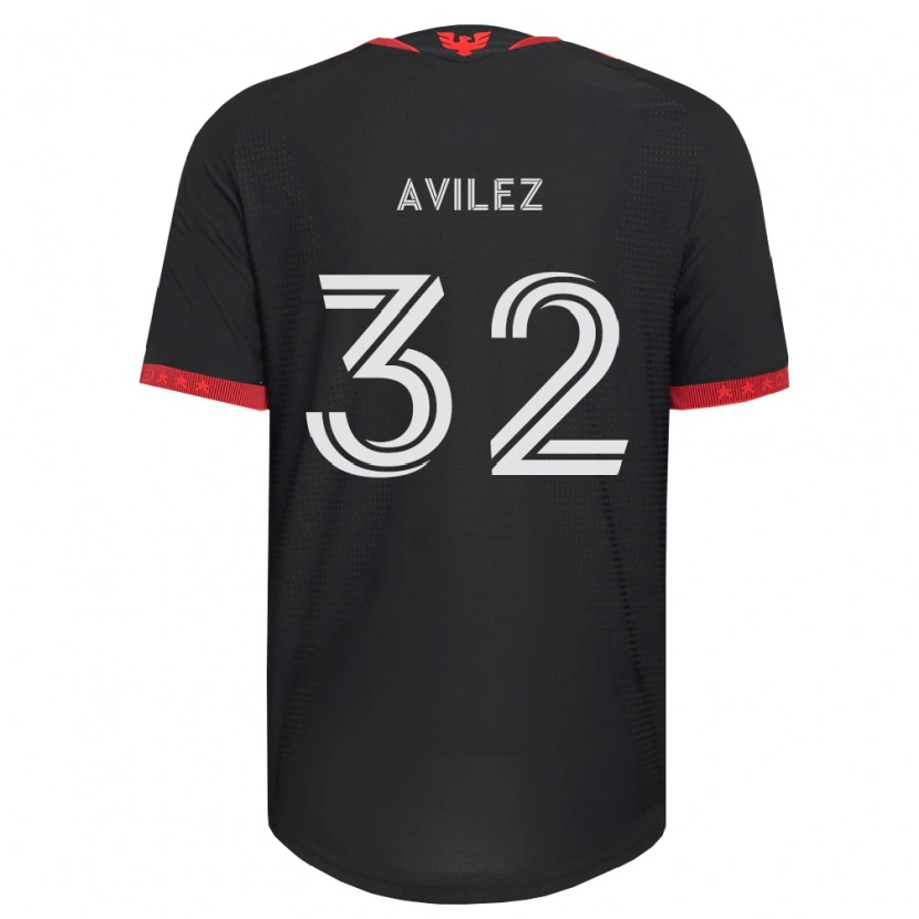 Danxen Bambino Maglia Oscar Avilez #32 Nero Bianco Rosso Kit Gara Home 2026/27 Maglietta