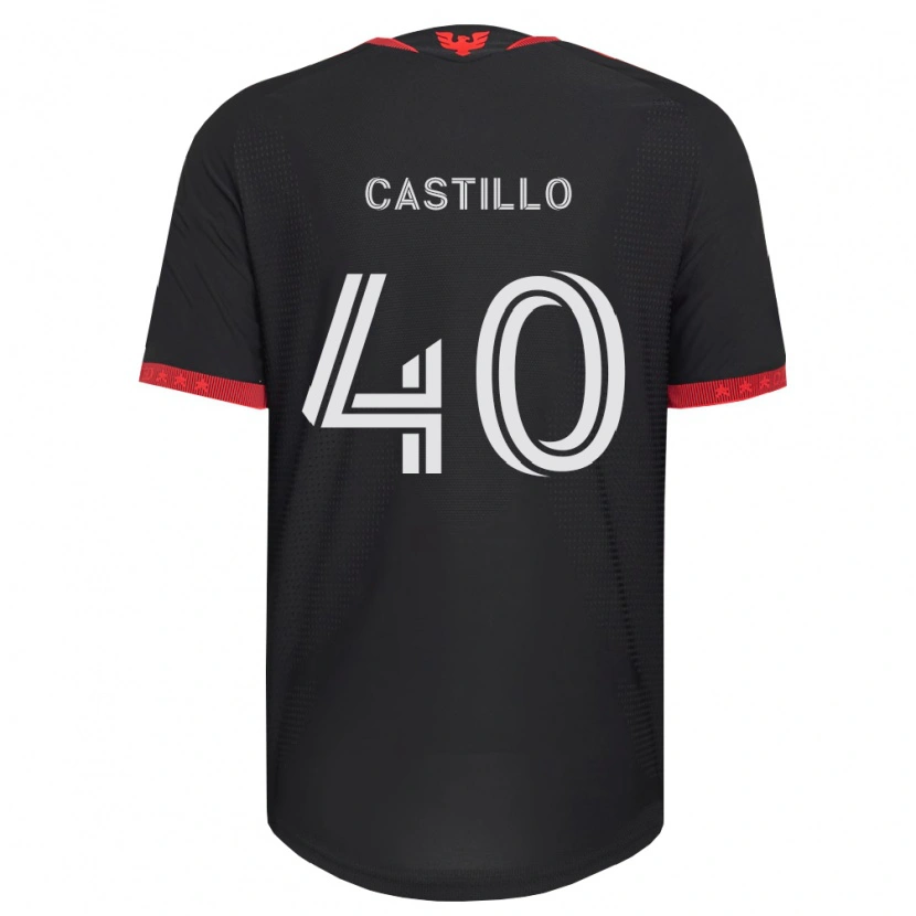 Danxen Bambino Maglia Kamil Castillo #40 Nero Bianco Rosso Kit Gara Home 2026/27 Maglietta